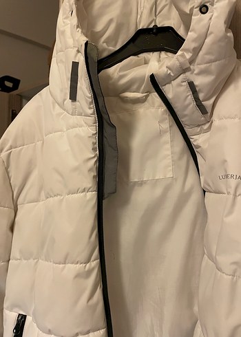 Beyaz Fermuarlı Kadın Kışlık Ceket - Görsel 5
