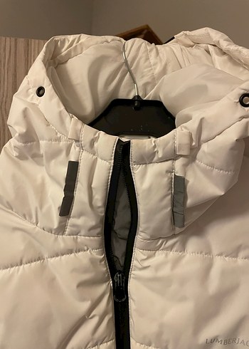 Beyaz Fermuarlı Kadın Kışlık Ceket - Görsel 3