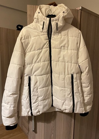 Beyaz Fermuarlı Kadın Kışlık Ceket - Görsel 4