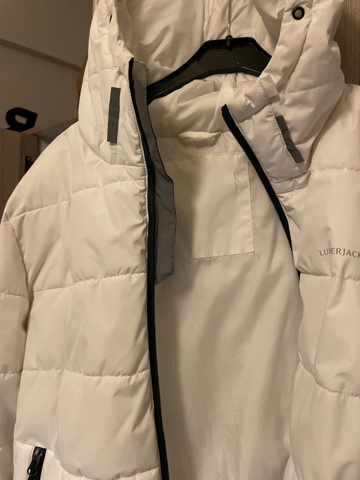 Beyaz Fermuarlı Kadın Kışlık Ceket - Görsel 5