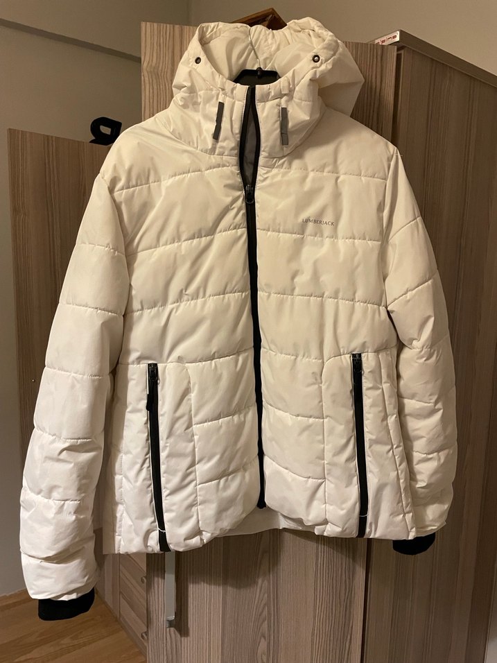 Beyaz Fermuarlı Kadın Kışlık Ceket - Görsel 4