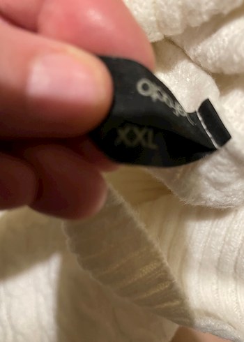 Beyaz Örgü Boğazlı Kadın Kazak - Görsel 4