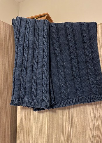 Mavi Örgü Kadın Kazak, Balıkçı Yaka, Uzun Kollu - Görsel 4