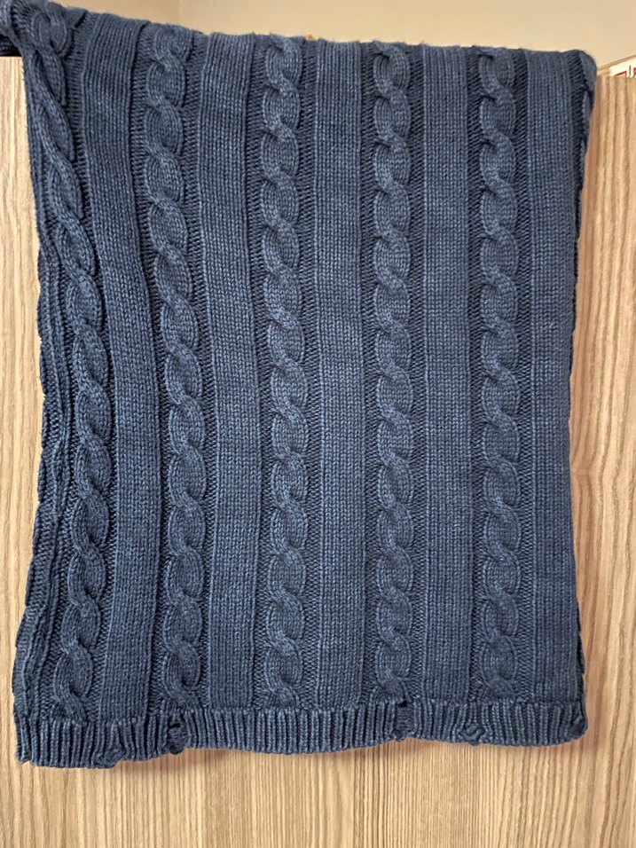 Mavi Örgü Kadın Kazak, Balıkçı Yaka, Uzun Kollu - Görsel 5