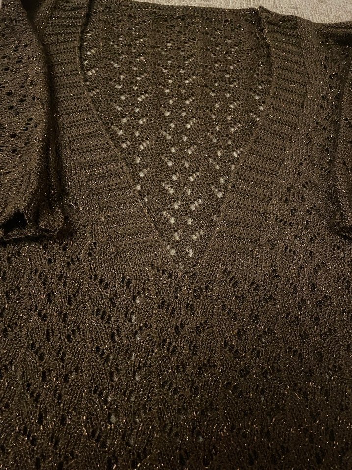 Kadın Kahverengi V Yakalı Örgü Kazak - Görsel 5