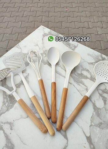 6 lı Bambu saplı Kepçe seti 