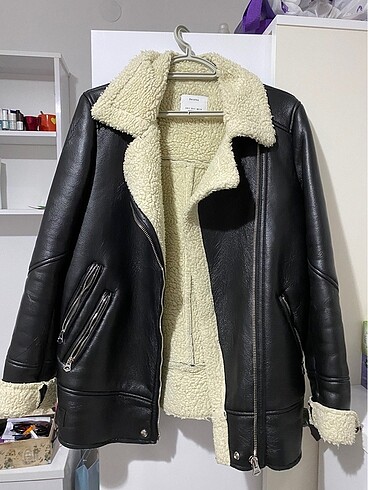 bershka tüylü biker mont