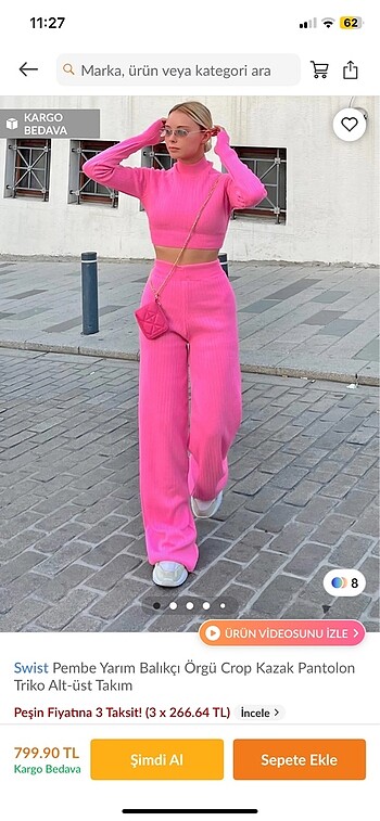swist pembe triko takım