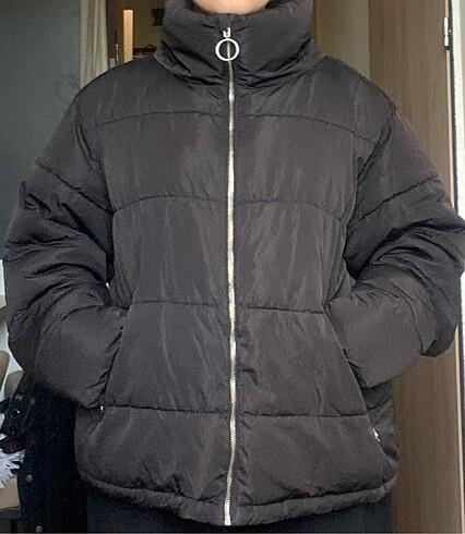 l Beden siyah Renk Pull&Bear Şişme Mont