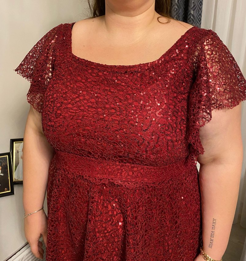 Bordo Simli Midi Bohem Uzun Elbise - Görsel 3