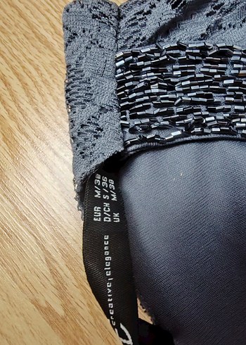 Dantel Detaylı Gri Uzun Abiye Elbise - Görsel 3