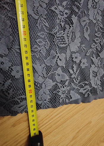 Dantel Detaylı Gri Uzun Abiye Elbise - Görsel 4