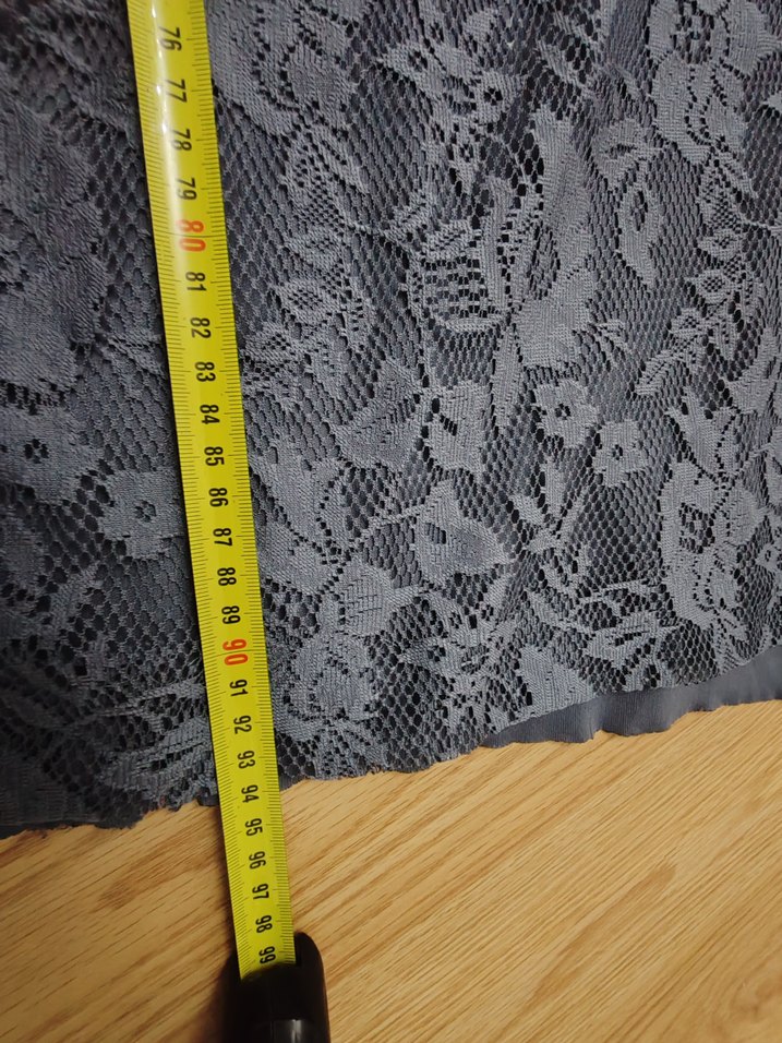 Dantel Detaylı Gri Uzun Abiye Elbise - Görsel 4