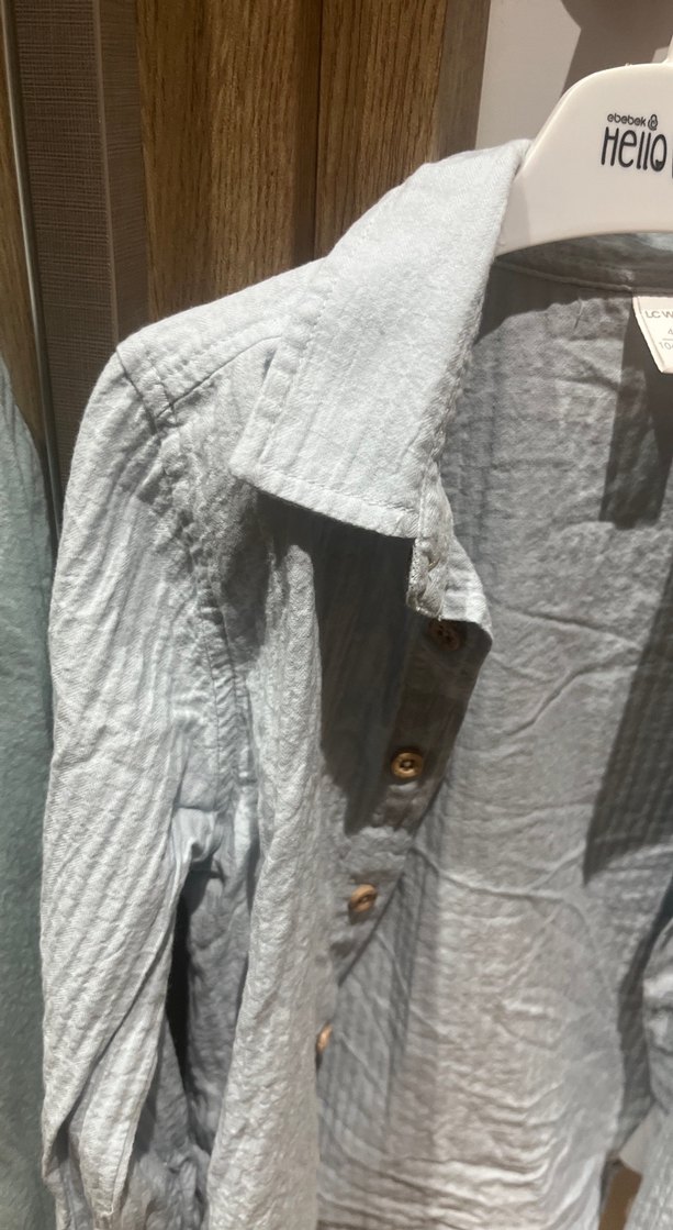 Çocuk mavi erkek gömlek - Görsel 2