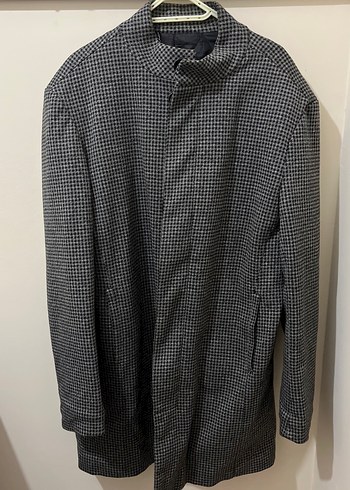 Gri Düğmeli Erkek Midi Kaban - Görsel 2