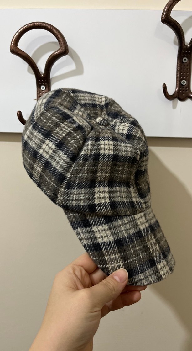 Gri Ekoseli Erkek Sokak Şapkası - Görsel 2