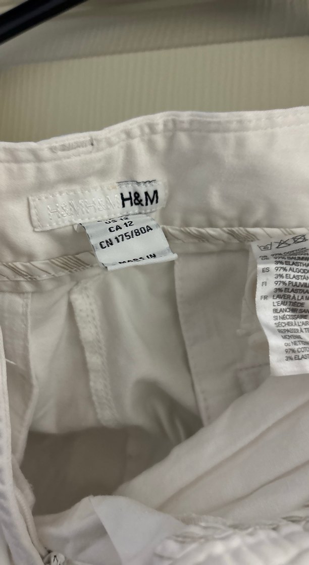 Düğmeli Beyaz Kadın Kumaş Pantolon - Görsel 2