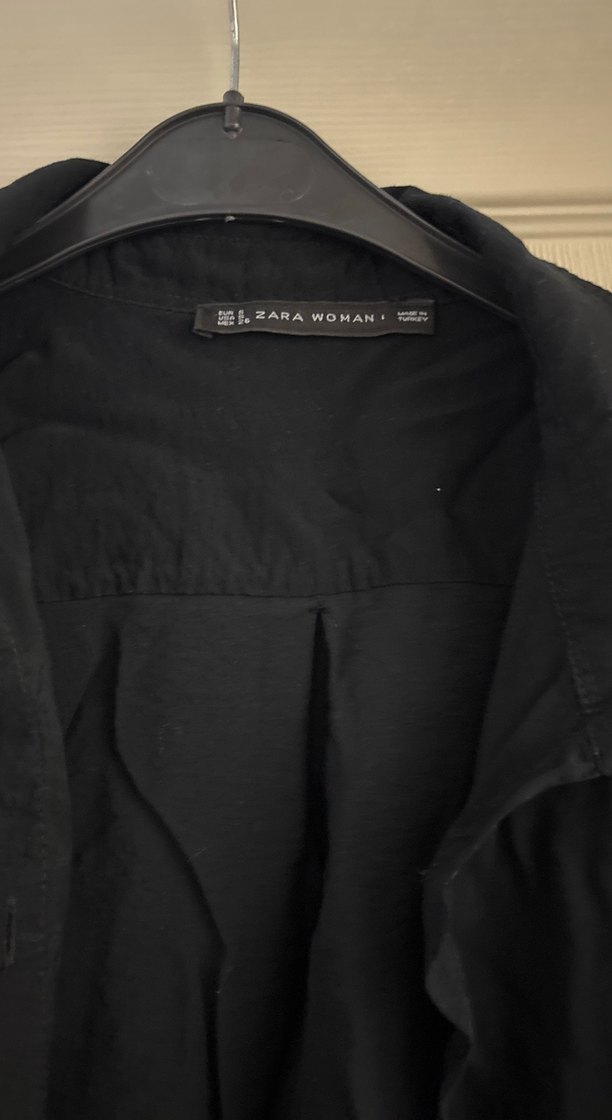 Düğmeli Siyah Erkek Keten Gömlek - Görsel 2