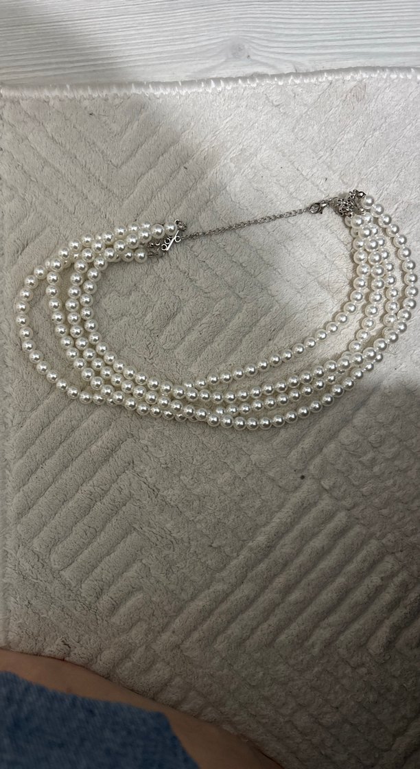 Beyaz Boncuklu Kadın kolye - Görsel 2