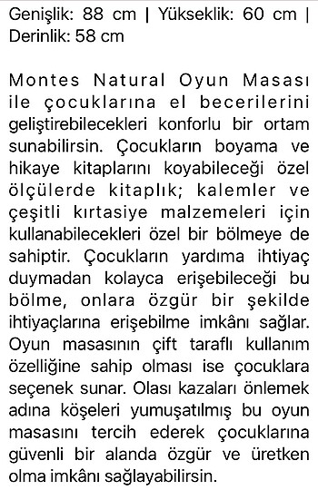 Beden Renk Montesori Masa - çilek mobilya