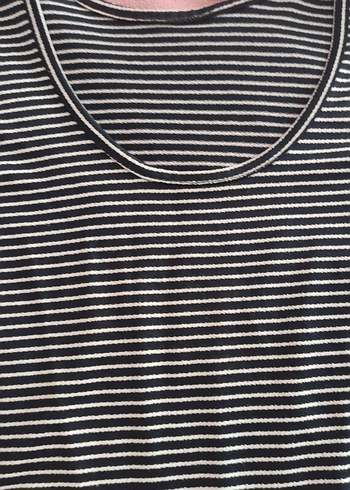 Uzun Kollu Çizgili Kadın Crop - Görsel 2