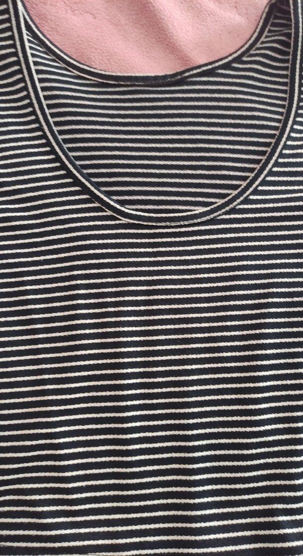 Uzun Kollu Çizgili Kadın Crop - Görsel 2