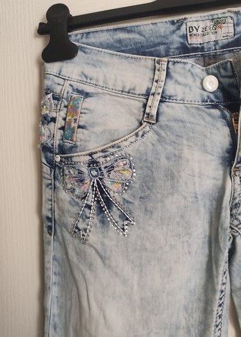 Desenli Kadın Kot Pantolon - Görsel 5