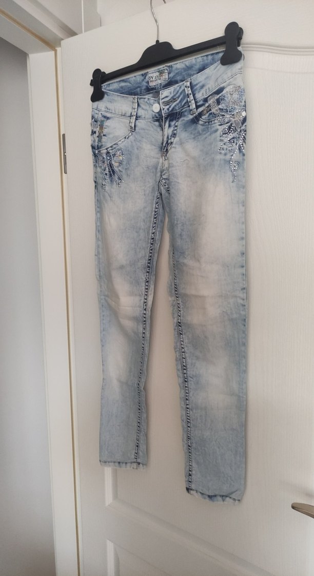 Desenli Kadın Kot Pantolon - Görsel 2