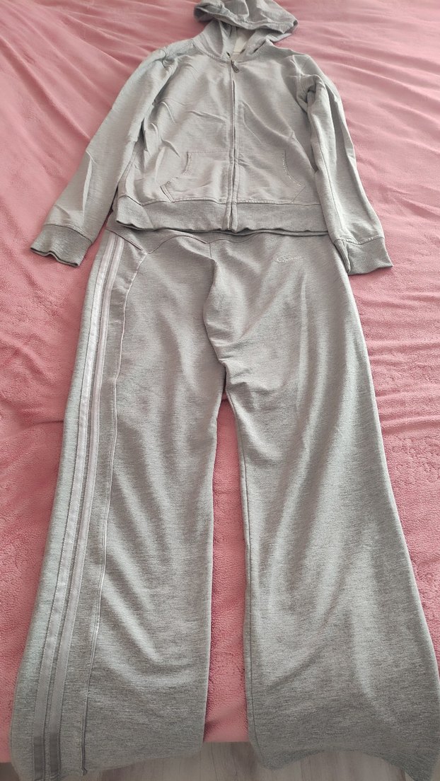 Gri Eşofman Takımı, İnce Kesim, Kapüşonlu takım - Görsel 3