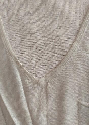 Kadın Beyaz V Yaka Pamuklu Atlet - Görsel 3