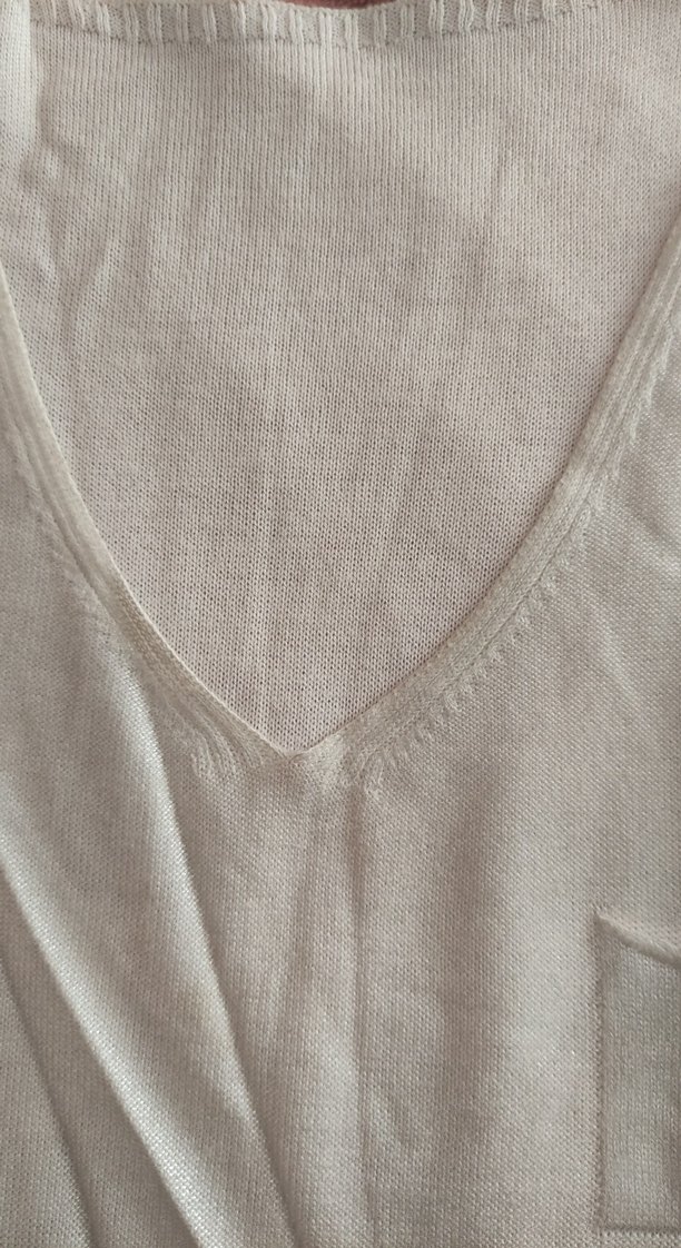 Kadın Beyaz V Yaka Pamuklu Atlet - Görsel 3