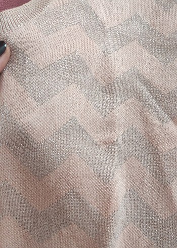 Pembe Triko Kolsuz Kadın Süveter - Görsel 4