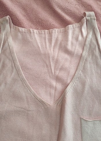 Pembe V Yaka Pamuklu Kadın Atlet - Görsel 5