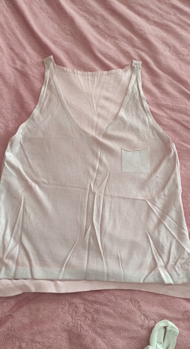 Pembe V Yaka Pamuklu Kadın Atlet - Görsel 2