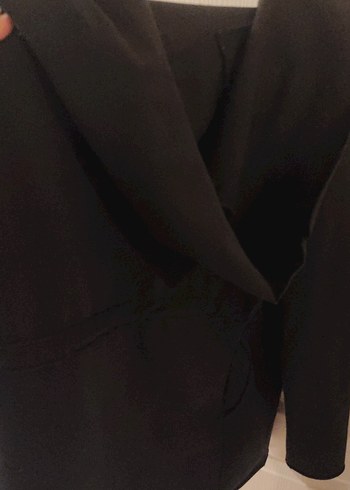 kapüşonlu beli ipli ceket - Görsel 3