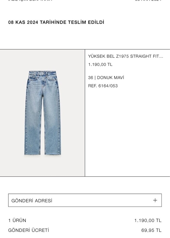 Zara yüksek bel STRAIGHT FIT JEAN - Görsel 2