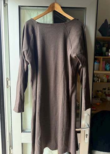 Kahverengi Süet Midi Elbise - Görsel 4