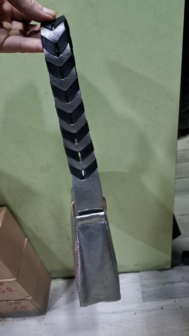 Gri Deri Kadın Omuz Çantası - Görsel 3