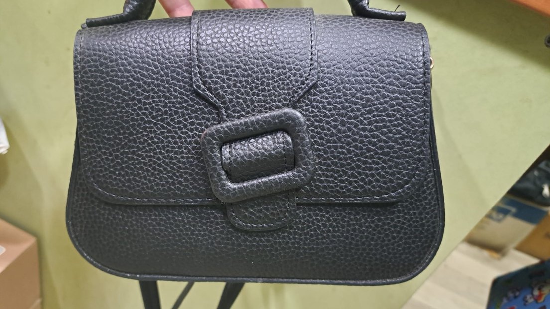 Siyah Deri Kadın Omuz Çantası - Görsel 3