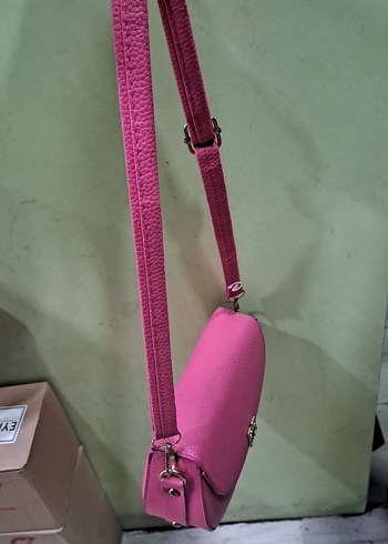 Pembe Deri Kemerli Kadın Çanta - Görsel 2