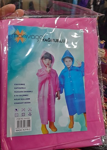 Kapüşonlu Çocuk Yağmurluk - Görsel 4