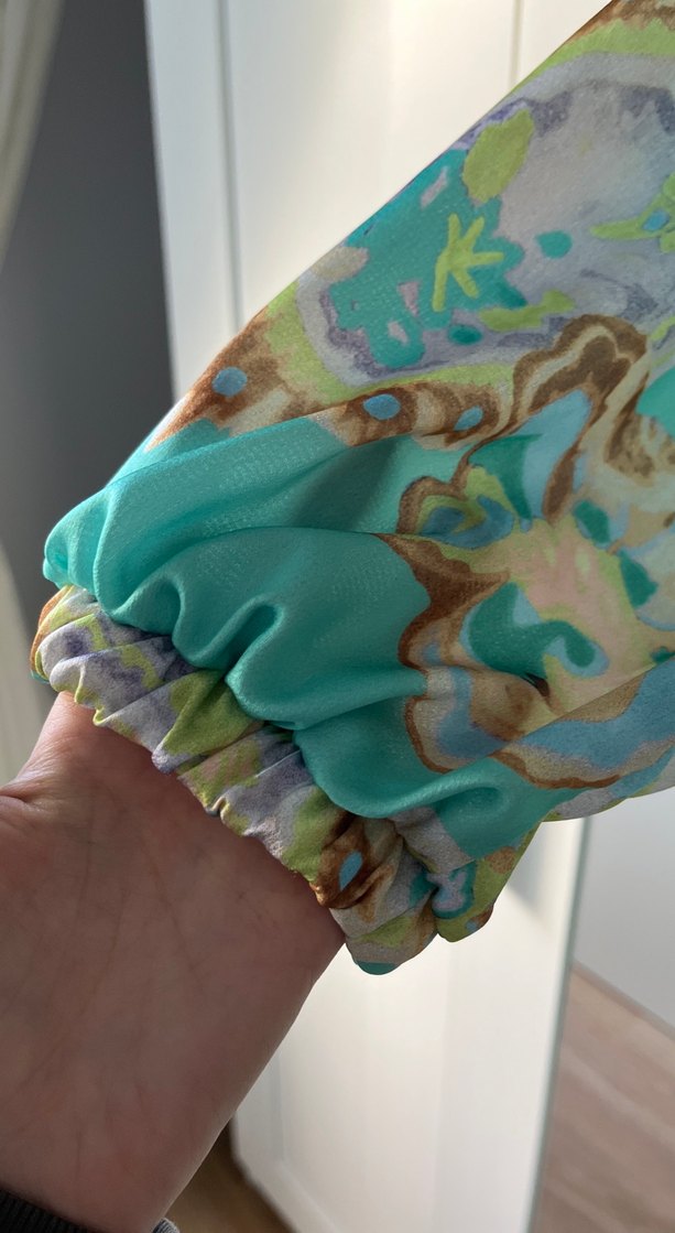 Turkuaz Bohem Uzun Elbise - Görsel 2