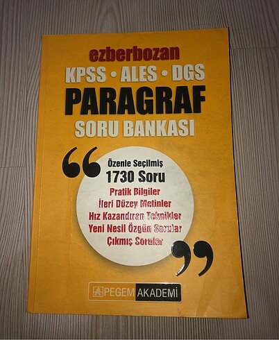 KPSS ALES DGS YKS PARAGRAF SORU BANKASI (kullanılmış kısım en so