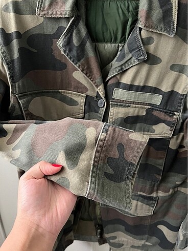 xs Beden kamuflaj desenli zara ceket