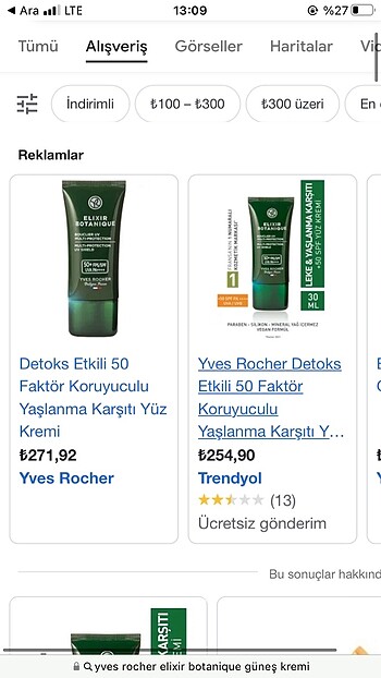  Beden Renk Yves rosher yeni seri güneş kremi