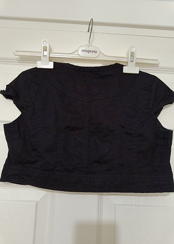 Kız Çocuk Siyah Kolsuz Bolero - Görsel 2