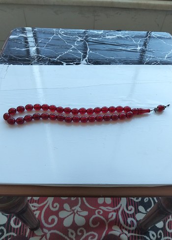 Klasik Kırmızı Erkek Tesbih İRİ TANELİ TESBİH - Görsel 3