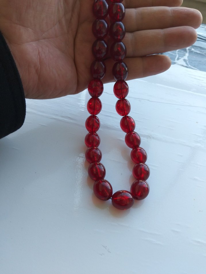 Klasik Kırmızı Erkek Tesbih İRİ TANELİ TESBİH - Görsel 2