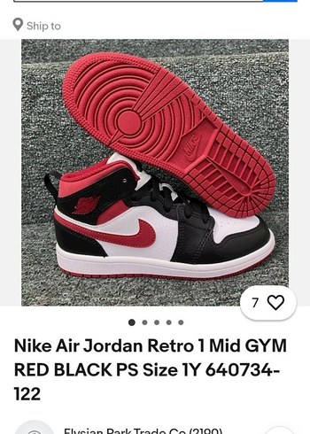 ORJİNAL AİR JORDAN 1MİD GYM RED BASKETBOL AYAKKABI 33 BUÇUK NO - Görsel 10