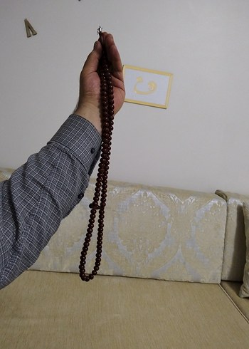 İRİ TANELİ NAMAZ TESBİHİ Klasik Kahverengi Erkek Tesbih - Görsel 2